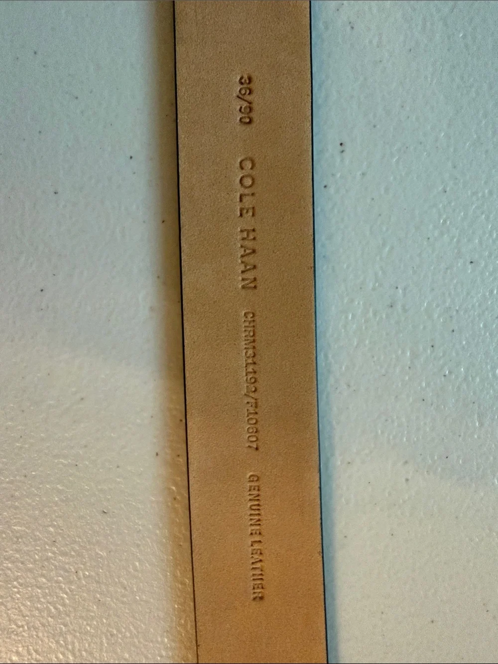 Cole Haan Brown Cognac Leather Belt with Silver Buckle size 36